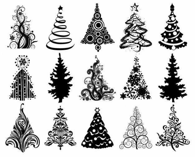 Christmas tree set Christmas of christmas trees graphic about Holidays Tree